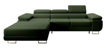 Ganta L-shaped corner sofa with sleeping function with Castel 39 container, easy-to-clean velvet, left-hand side