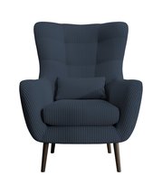 Vence Lincoln 77 lounge chair with footstool, black legs