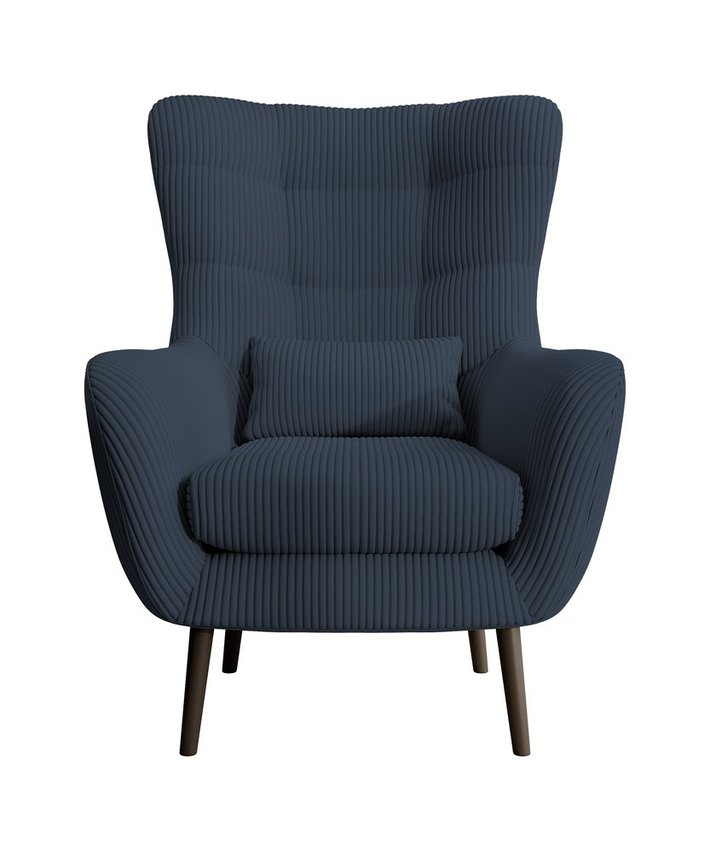 Vence Lincoln 77 lounge chair with footstool, black legs