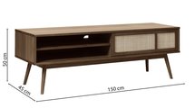 Visimmy TV cabinet 150 cm darkened oak/woven