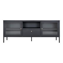 Gubees TV cabinet on legs with drawer, black