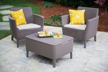 Salemo Keter garden set, five-seater table with storage, light brown