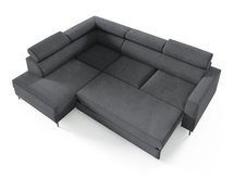 Corner sofa with sleeping function Vero L-shaped with container Neve 97 braided left-hand side