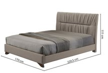 Llana upholstered bed 160x200 cm beige velvet