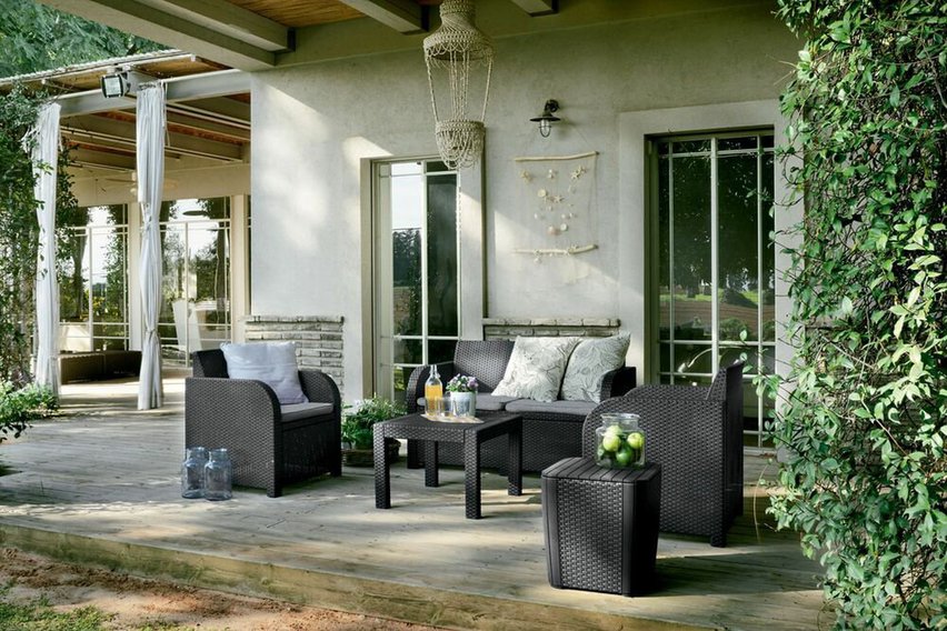 Georgia Keter four-seater garden set with a graphite table