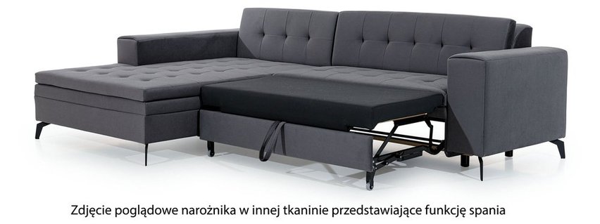 Corner sofa with sleeping function Silphion (Fabric: Monolith 37, Side: Left)