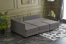 Modular corner sofa with sleeping function Solizes brown left-hand side