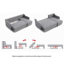 Corner sofa with sleeping function Morpreses L-shaped with container universal Kronos 46 velour