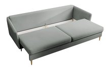 Volio three-seater sofa, hydrophobic velvet, gold legs