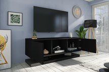 Wizzardin TV Cabinet (Matte Black / Glossy Black, LED)