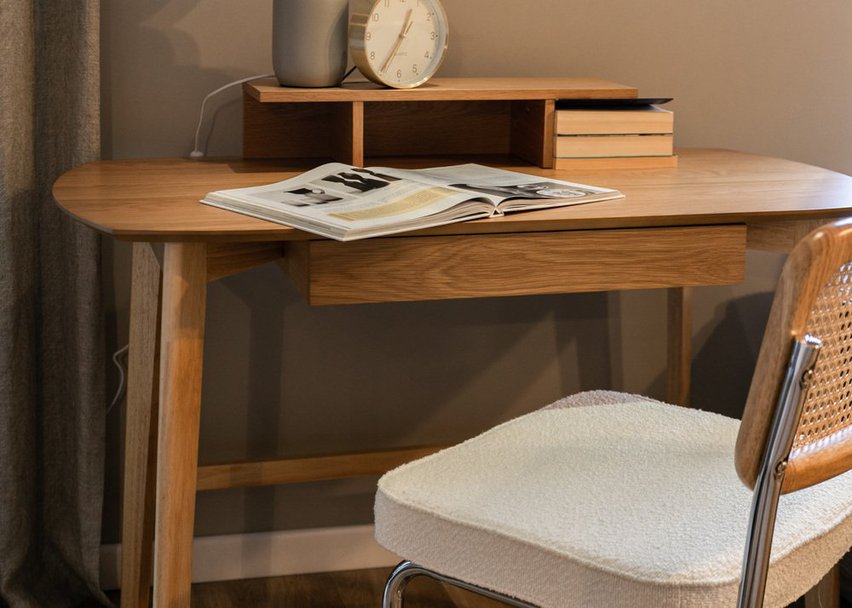 Skility wooden desk 120x60 cm, natural oak