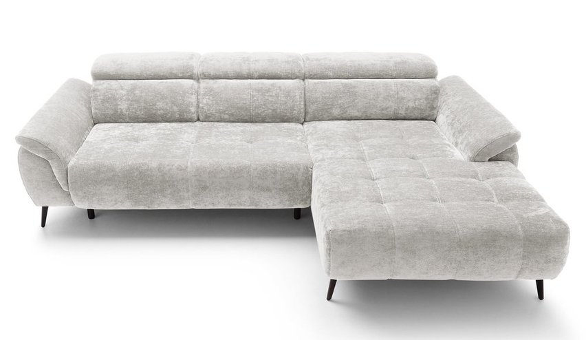 Corner sofa with sleeping function Mamutio L-shaped Aphrodite 19 chenille right-hand side