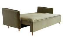 Three-seater sofa Ummo Magic Velvet 2243 with a container, hydrophobic fabric, velor, gold legs