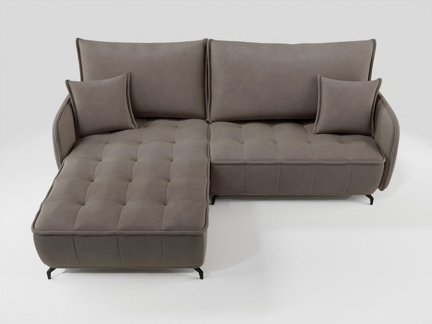 Corner sofa with sleeping function Arandes L-shaped with container Salvador 03 hydrophobic velvet left-hand side