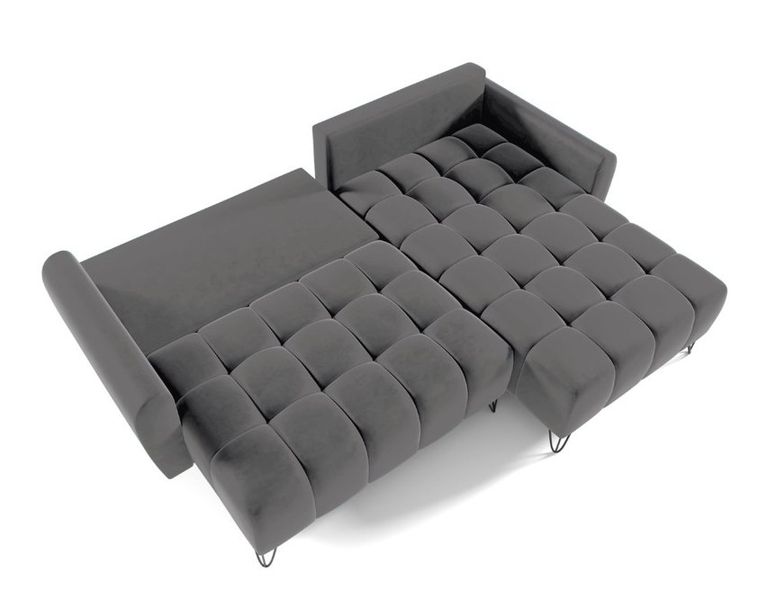 Corner sofa with sleeping function Minna L-shaped Amon 11 with container hydrophobic velvet universal