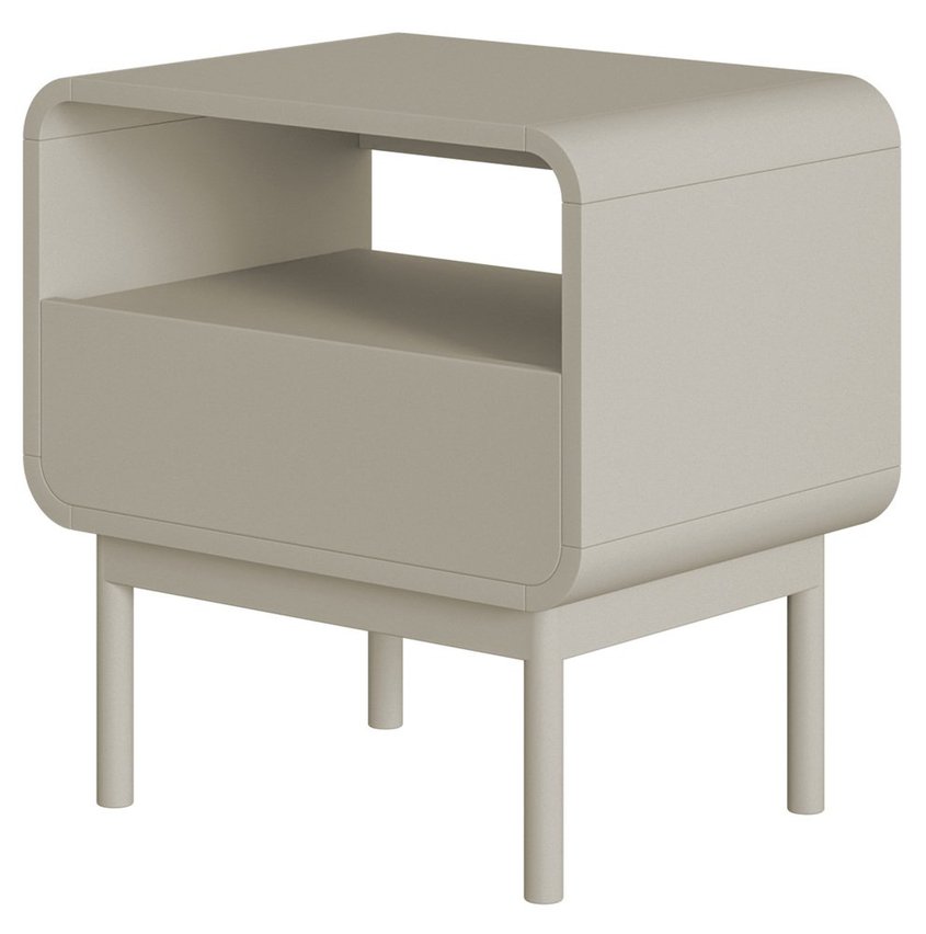 Oro bedside table 54 cm with drawer and alcove cashmere