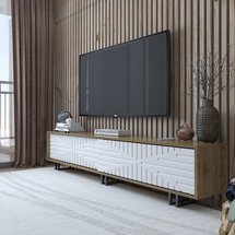 Assek TV cabinet with sliding doors 180 cm white