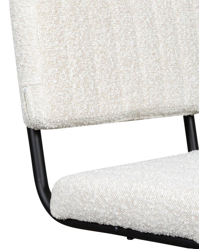 Siterize white swivel chair in white boucle fabric