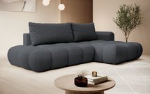 Ombo Storm 99 L-shaped corner sofa with sleeping function with a container in easy-to-clean braided fabric, right-hand side