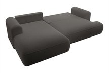 Ovo L-shaped corner sofa with sleeping function with a boucle container