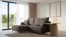 Corner sofa with sleeping function Arandes L-shaped with container Salvador 03 hydrophobic velvet left-hand side