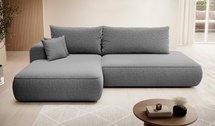 Foggi Melody 04 L-shaped corner sofa with sleeping function with left-hand chenille container