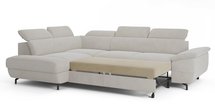 Corner sofa with sleeping function Lambo L-shaped with side Castel 04 with container legs black left-hand side