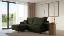 Corner sofa with sleeping function Arandes L-shaped with container Castel 39 easy-cleaning velvet left-hand side