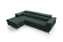 Pernes L-shaped corner sofa bed with adjustable headrests and armrests and a container (Fabric: Letto 39, Side: Left)