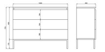 Bemmi White three-drawer chest of drawers with black legs