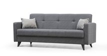 Desizes three-seater sofa with armrests, dark gray