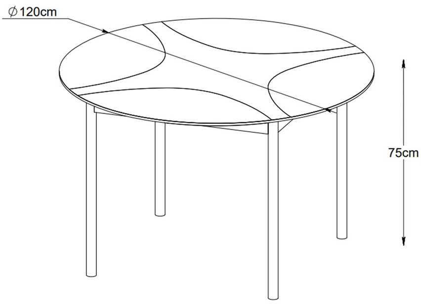 Chesseo round table 120 cm on metal legs espresso oak