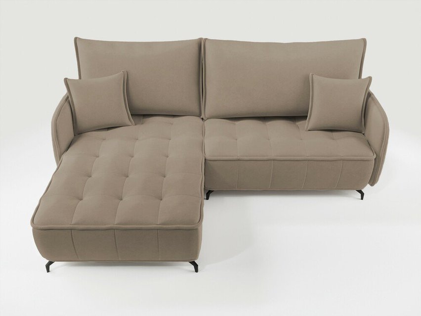 Corner sofa with sleeping function Arandes L-shaped with container Castel 15 easy-cleaning velvet left-hand side