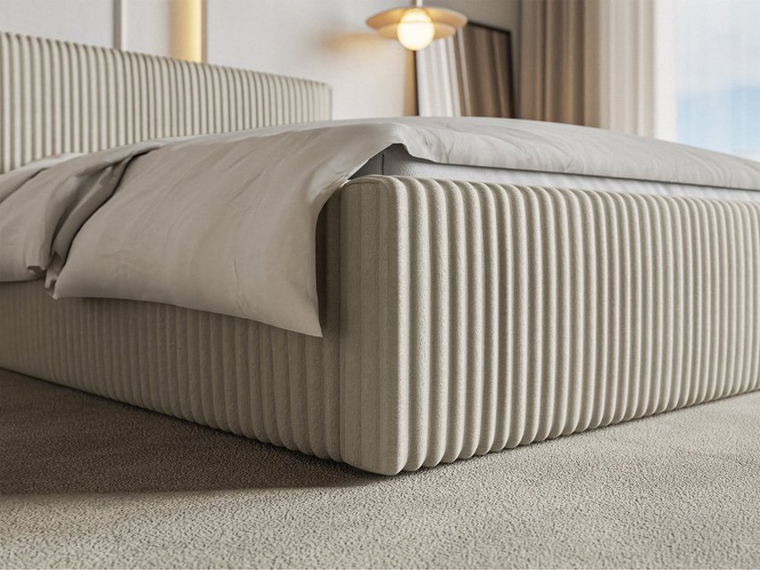 Upholstered bed 140x200 cm Tilio with storage, metal frame Tilia 03 thick corduroy