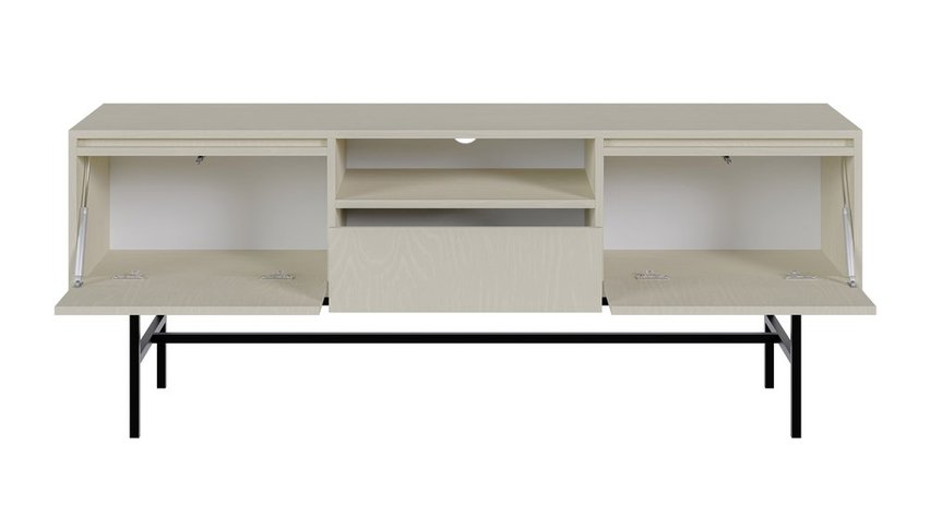 Evo two-door TV cabinet with drawer and frame 154 cm Sand beige