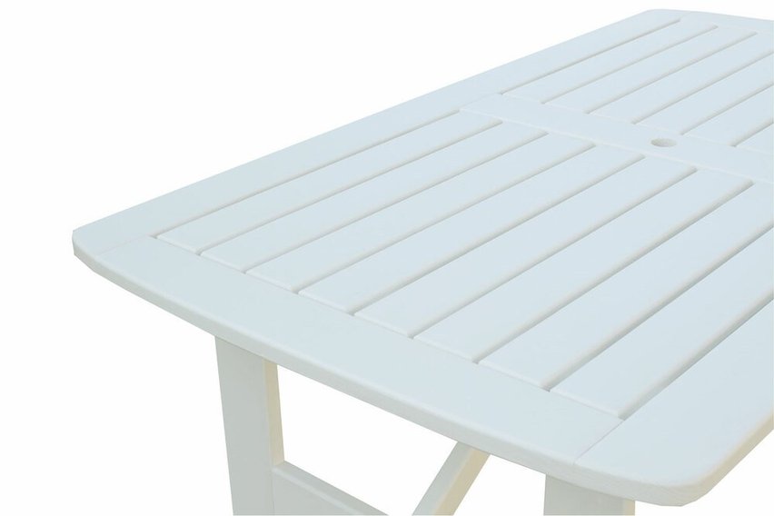 Sketted garden table made of pine wood, white