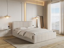 Upholstered bed 160x200 cm Tilio with storage, metal frame Tilia 01 thick corduroy