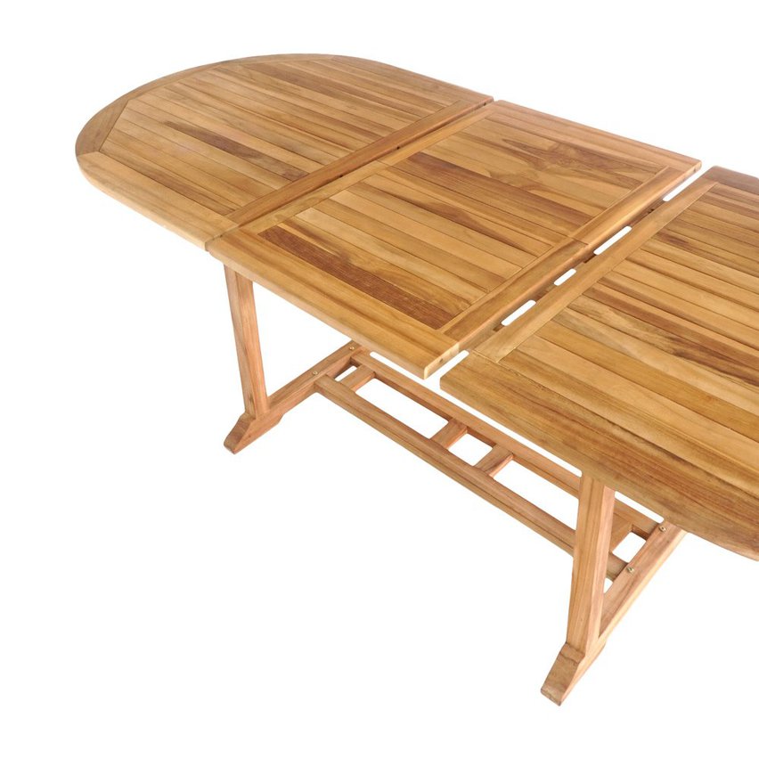 Parassala extendable garden table 180-240x90 cm made of teak wood