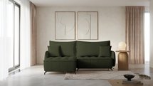 Corner sofa with sleeping function Arandes L-shaped with container Castel 39 easy-cleaning velvet left-hand side