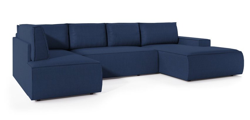 Corner sofa with sleeping function Farese New U-shaped with container right side (Fabric: Poso 05)