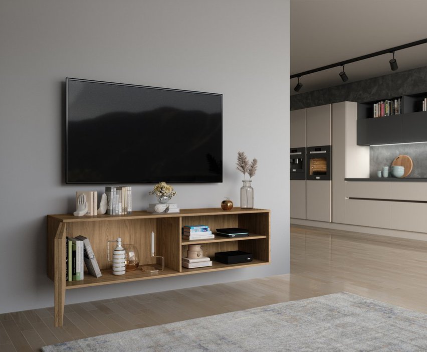 Avelana hanging TV cabinet 150 cm artisan oak lamellas