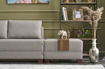 Modular corner sofa with sleeping function Solizes light beige left-hand side