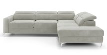 Pomello L-shaped corner sofa with sleeping function with storage and adjustable headrests Letto 83 easy-cleaning velvet right-hand side