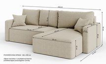 Corner sofa with sleeping function Haldi L-shaped with storage Poso 34 corduroy universal