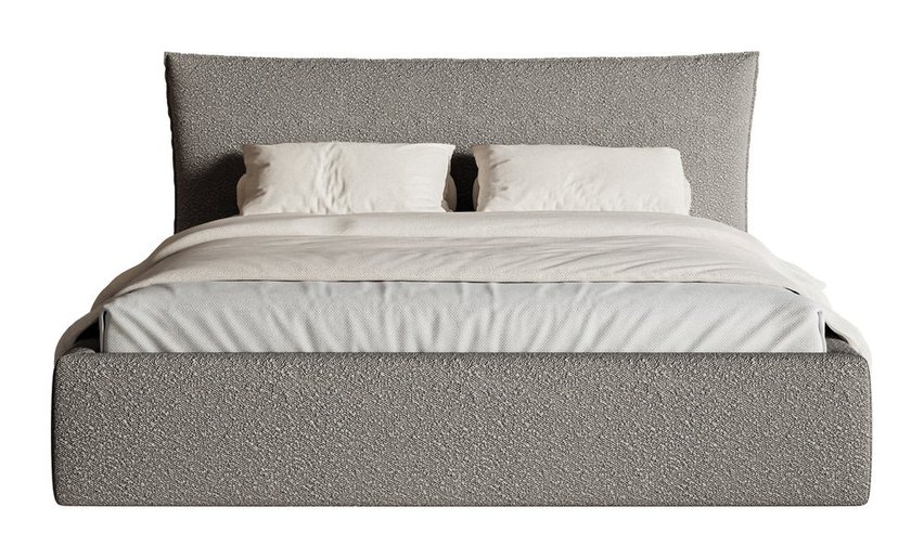 Upholstered bed 160x200 cm Softie with container, metal frame Legend 04 boucle