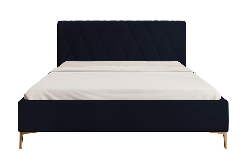 Upholstered bed 180x200 cm Tiksi navy blue velvet