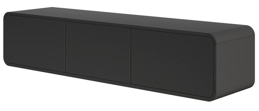 TV cabinet Oro 154 cm with three drawers, hanging, black