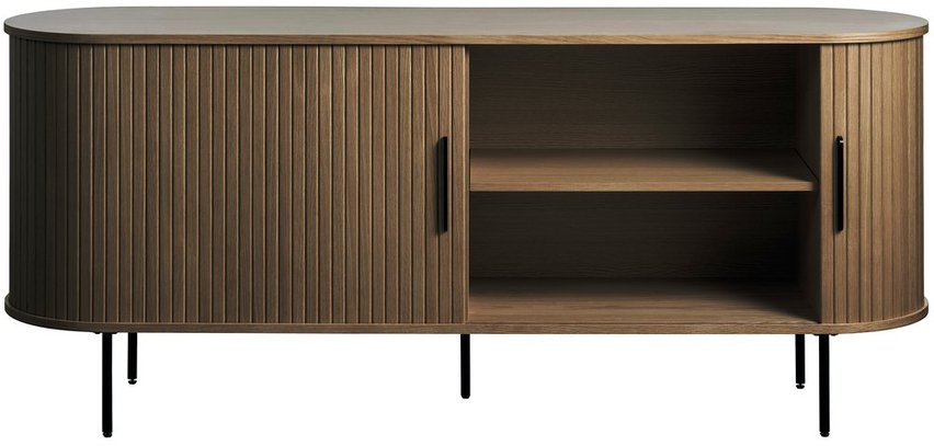 Commode Gativel 180x76 cm Lamelles Chêne Brûlé