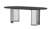 Pestiter Dining Table 110x220cm Black Oak/Steel Base