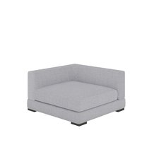 Mia L-shaped modular corner sofa with two poufs (Fabric: Grande 81)